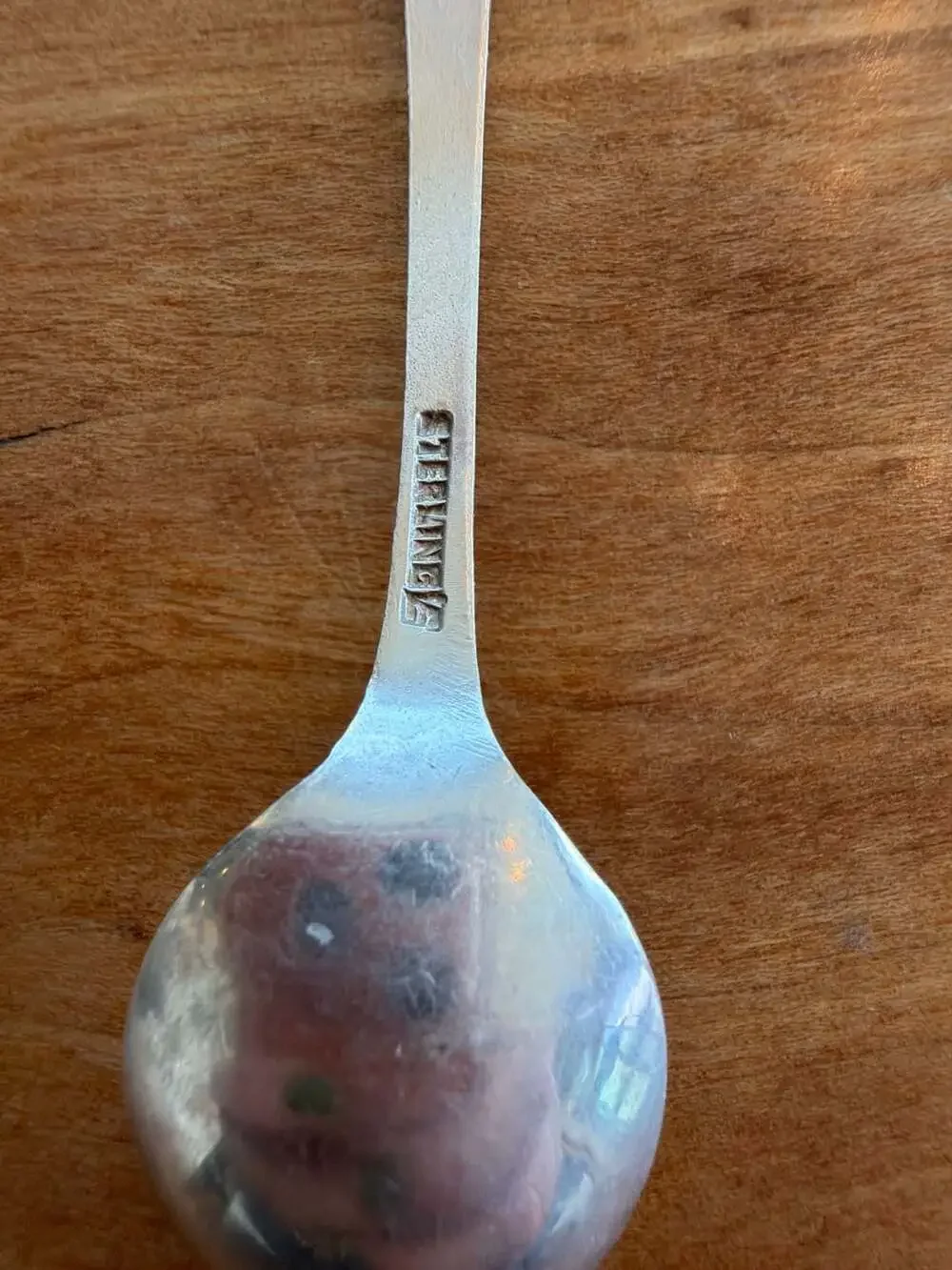 Birks Sterling Silver Quebec Canada‎ Enamel Maple Leaf Souvenir Salt Spoon 3